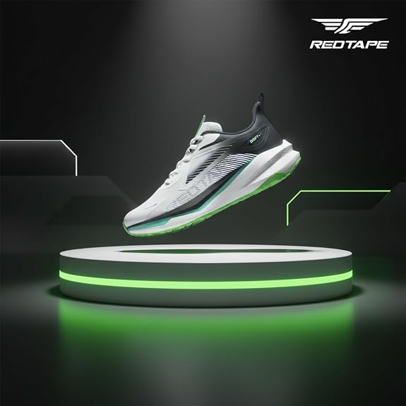 Red Tape ETPU Sports Shoes for Men | Elegantly Rounded Front, Soothing Insole & Impact Resistant Comfort White Blue 7 UK