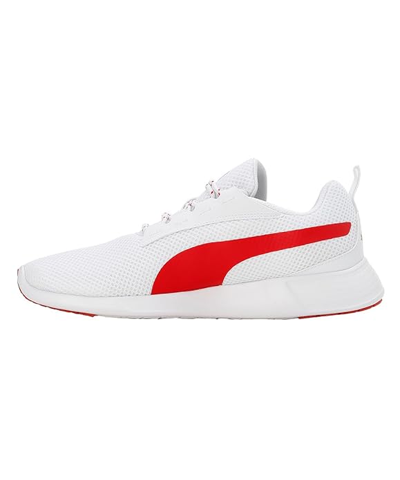 PUMA Unisex-Adult Buzz White-High Risk Red Sneaker - 10 UK