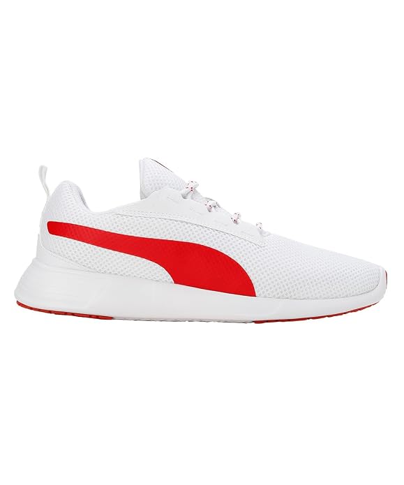 PUMA Unisex-Adult Buzz White-High Risk Red Sneaker - 10 UK