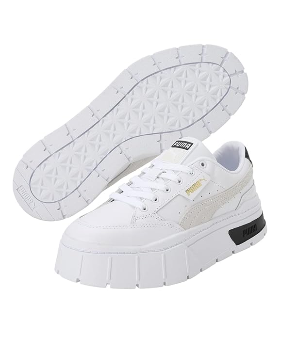 Puma Womens Mayze Stack WNS Puma White-Vaporous Gray Sneaker - 4 UK