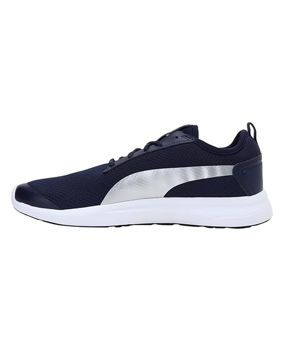 Puma unisex-adult Blast Peacoat-Silver-High Risk Red Running Shoe - 4 UK