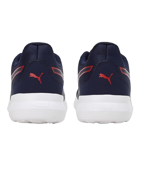 Puma mens Dazzler Peacoat-High Risk Red-White Running Shoe - 9 UK