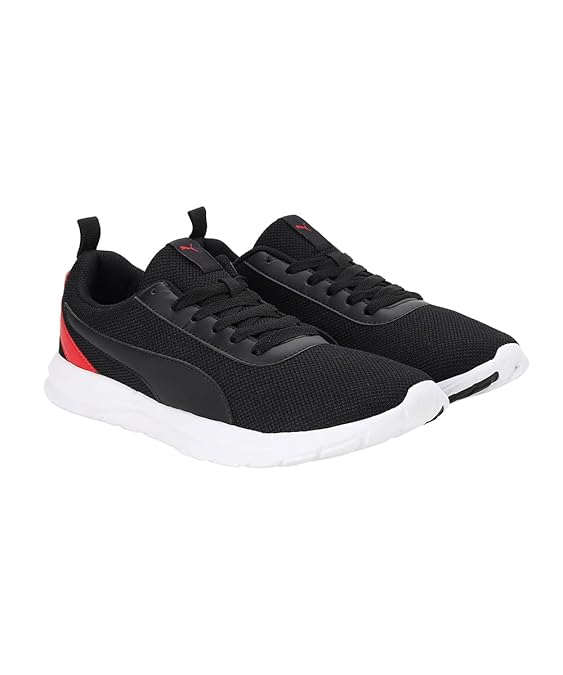 Puma Mens Zelus, Black-High Risk Red-White, Sneaker - 7UK