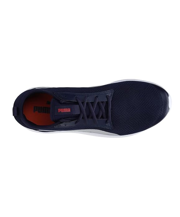 Puma unisex-adult Blast Peacoat-Silver-High Risk Red Running Shoe - 4 UK