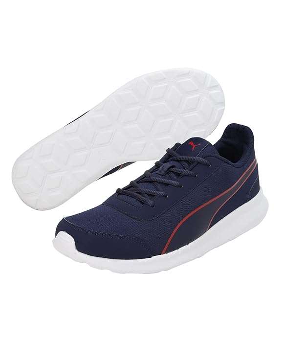 Puma mens Dazzler Peacoat-High Risk Red-White Running Shoe - 9 UK