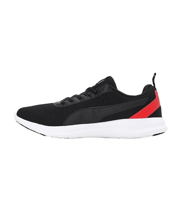 Puma Mens Zelus, Black-High Risk Red-White, Sneaker - 6UK
