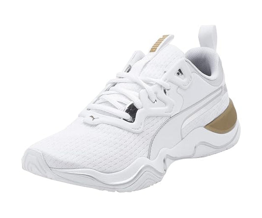 PUMA | Zone XT Metal Women's Training Shoes | White-Metallic Gold | 3UK