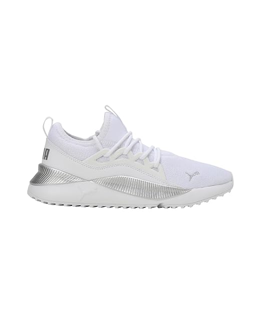 Puma Womens Pacer Future Allure White-White-Silver Running Shoe - 4 UK