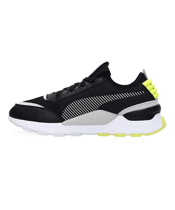 Puma Unisex-Adult RS-0 CORE Black-Gray Violet-Yellow Alert Sneaker - 3.5 UK
