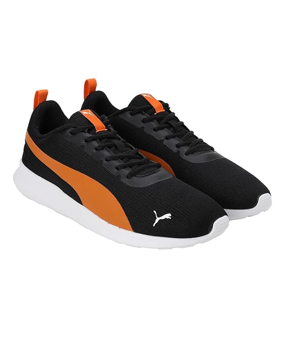 Puma Mens Fireball Black-Vibrant Orange-White Sneaker - 9UK