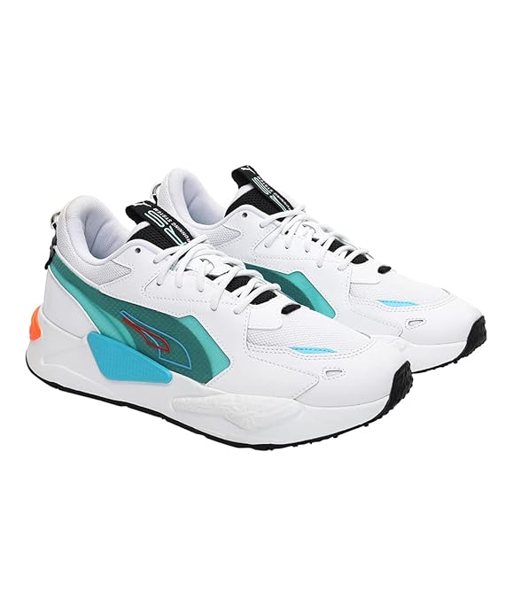 Puma Unisex Adult RSZ Multi FS Sneaker (  White-Black-Blue Atoll , 3 )
