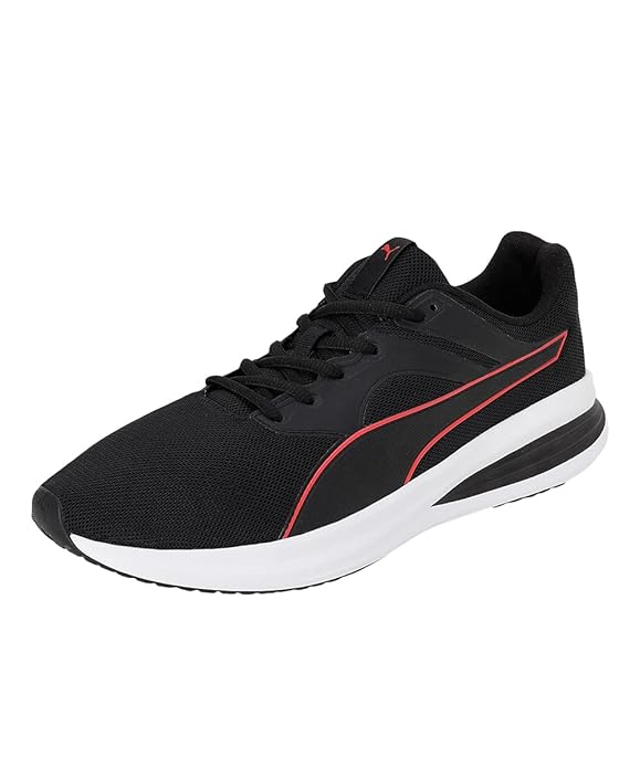 Puma Unisex-Adult Transport Black-High Risk Red Walking Shoe - 6 UK