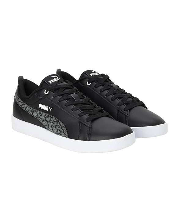 Puma Womens Smash WNS v2 Mono Black-Dark Shadow-White Sneaker - 3 UK