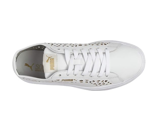 Puma Vikky Stacked Laser Cut Shoes White 4 UK