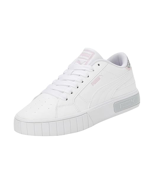 Puma Womens Cali Star Glitter WNS White-Platinum Gray-Pearl Pink Sneaker - 6UK
