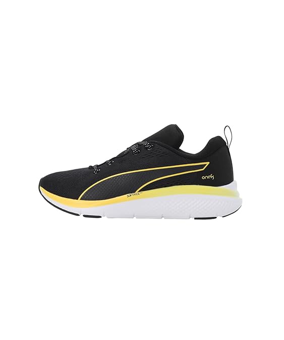 Puma Unisex Adult Softride Pro Echo Running Shoe ( Black-Yellow Blaze , 12)