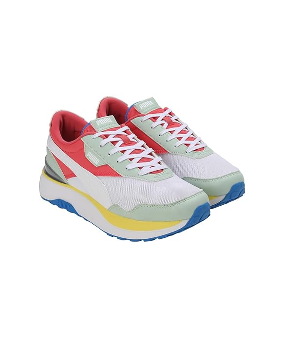 Puma Womens Cruise Rider WNS V1 Electric Blush-White-Minty Burst Sneaker - 4 UK