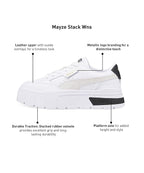 Puma Womens Mayze Stack WNS Puma White-Vaporous Gray Sneaker - 4 UK