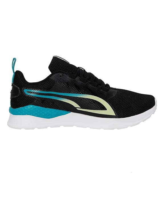 Puma Mens Faster Black-Deep Aqua-Light Lime Walking Shoe - 9 UK