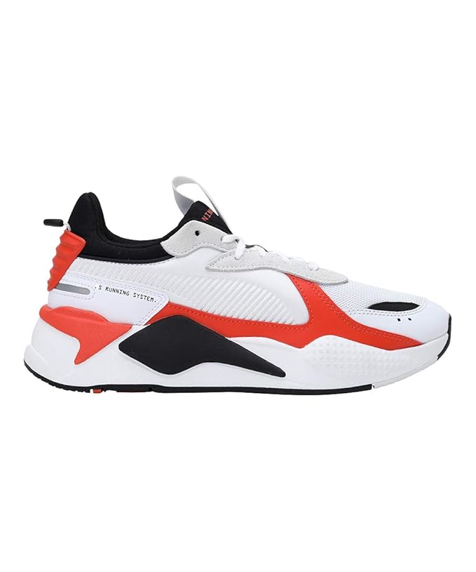 PUMA Unisex-Adult, RS-X Mix, White-Tigerlily, Sneaker, 3UK