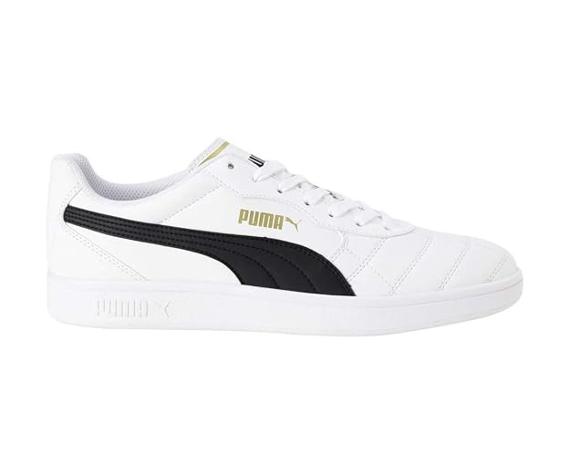 Puma Unisex-Adult Astro Kick SL White-Team Gold-Gray Violet Sneaker - 9 UK