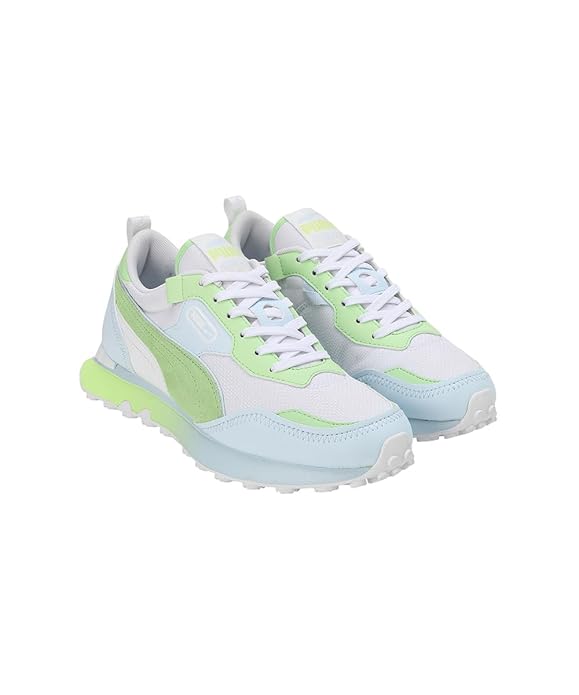 PUMA Womens Rider FV Beach Days Wns White-Icy Blue Sneaker - 3 UK