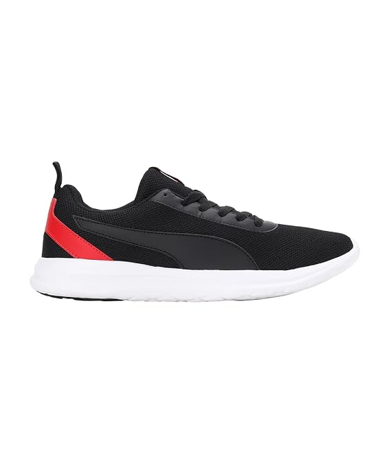 Puma Mens Zelus, Black-High Risk Red-White, Sneaker - 7UK