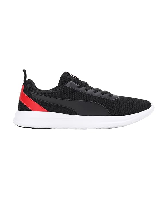 Puma Mens Zelus, Black-High Risk Red-White, Sneaker - 6UK