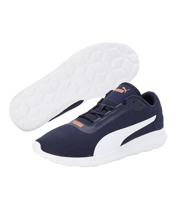Puma Mens Volant, New Navy-White-Vibrant Orange, Sneaker - 9UK