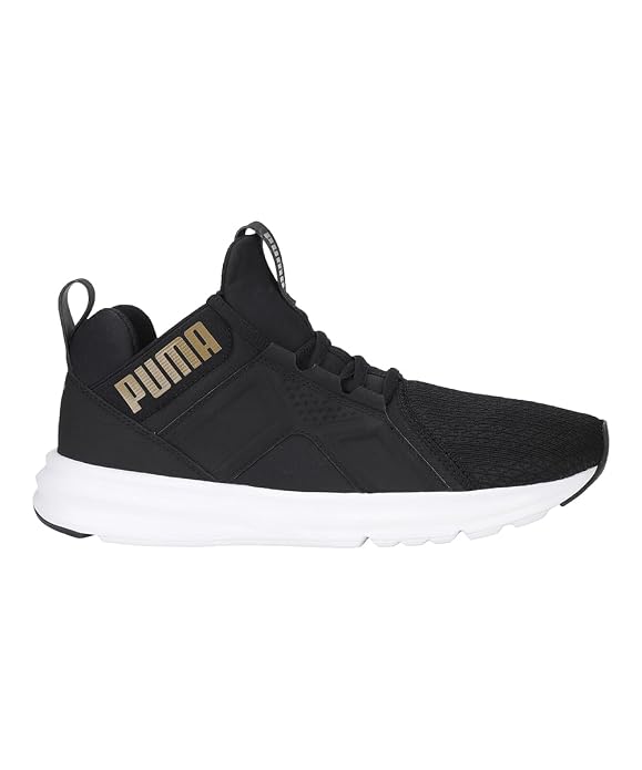 PUMA Women's Enzo Edge Mesh WN's Black-Gold Running Shoe 4 UK