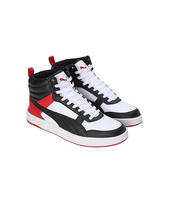 Puma Mens Vegas High Risk Red-White-Black Sneaker - 6 UK