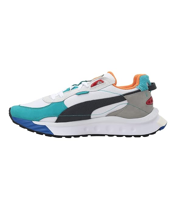 Puma Unisex-Adult, Wild Rider Layers, White-Viridian Green, Sneaker, 4UK