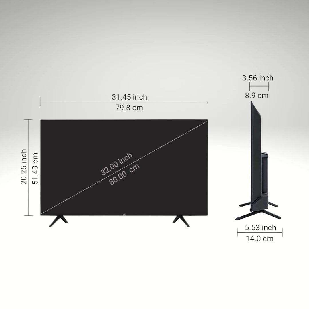 Telestone 32" HD Ready LED TV | Smart Android TV | Dual Remote | Full HD Display | 1GB RAM & 8GB Storage | Android 9 | 20W Box Speakers