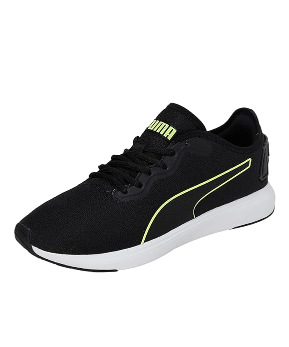 PUMA Unisex-Adult Softride Cruise Black-Lime Squeeze Walking Shoe - 11 UK