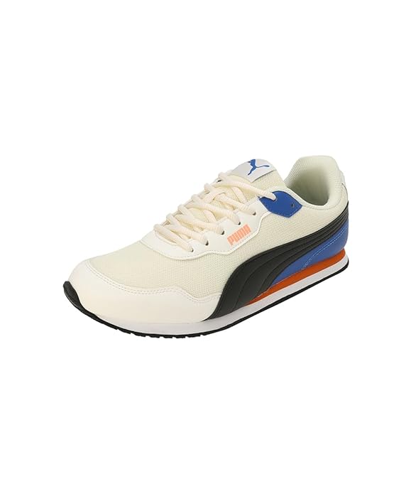 Puma Mens Denver White-Vallarta Blue-Ivory Glow-Black Sneaker - 8 UK