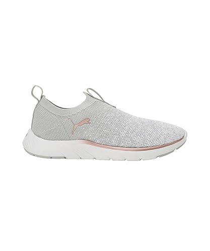 Puma Women, Sftrde Remi SLP-on Knit WN's, Ash Gray-White-Rose Gold, Sneaker, 4UK