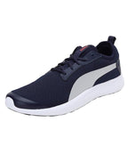 Puma unisex-adult Blast Peacoat-Silver-High Risk Red Running Shoe - 4 UK