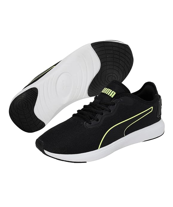 PUMA Unisex-Adult Softride Cruise Black-Lime Squeeze Walking Shoe - 11 UK