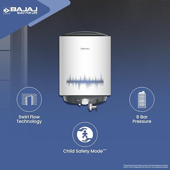 BAJAJ SHIELD SERIES NEW SHAKTI 10L VERTICAL STORAGE WATER HEATER 4 STAR BEERATED HEATER FOR