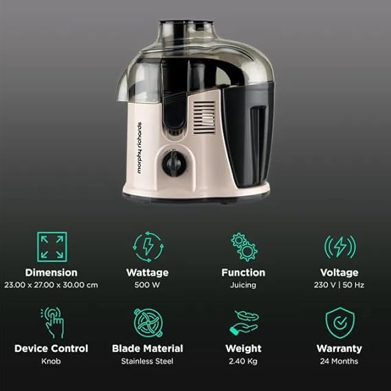 Morphy Richards  Maximo DLX Juicer 750 Watt White & Black,500 Watts