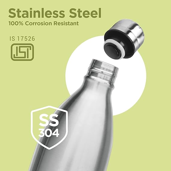 MILTON DUO DLX 1500 THERMOSTEEL WATER BOTTLE 1.5 LITRE 24 HR HOT AND COLD I LEAK PROOF LID ISI