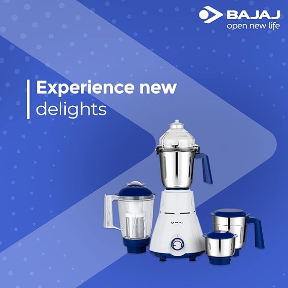 BAJAJ REX 750 MIXER GRINDER (4 JARS WHITE)