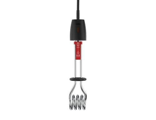 GM Immersion Rod Water Heater with Bucket Guard 1000W 6 AMP Plug Superior Copper Element Heat Resistant Handle Nickel Plated Prevents Corrosion Double ISI Certified 1.6M Cord