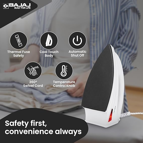 BAJAJ MAJESTY DX 6  1000W WHITE DRY IRON