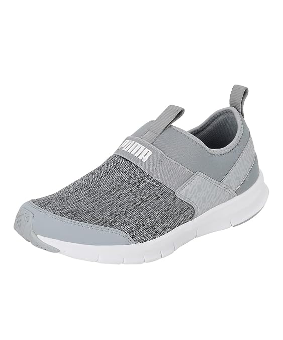 Puma Mens Knit V3 Quarry-Harbor Mist-Puma White Walking Shoe-8 UK