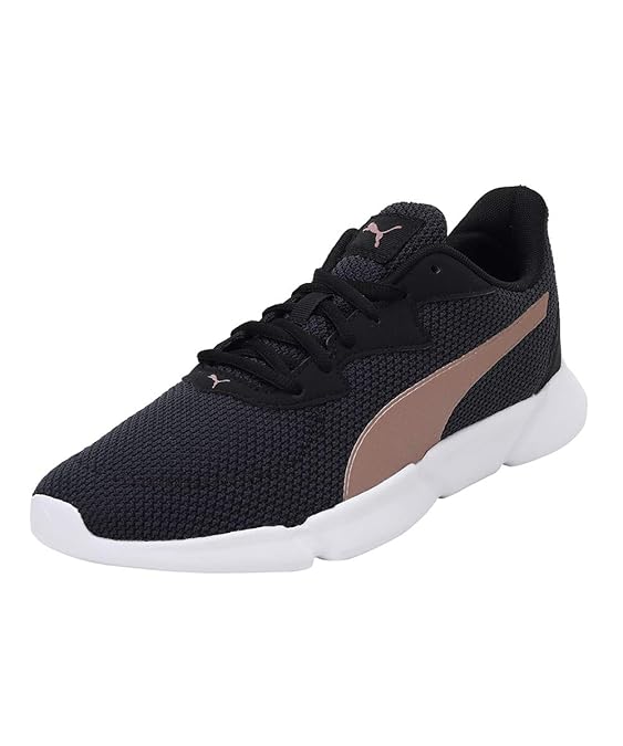 Puma Unisex Adult INTERFLEX Runner Walking Shoe (Black-Rose Gold-White , 6 )
