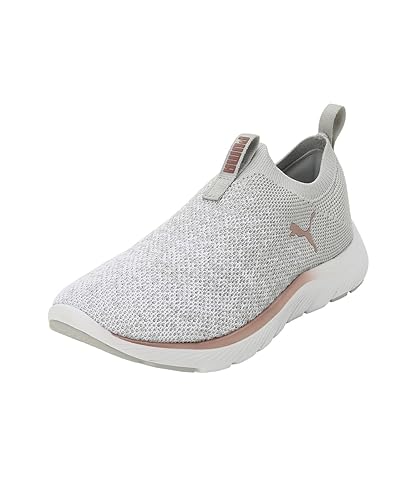 Puma Women, Sftrde Remi SLP-on Knit WN's, Ash Gray-White-Rose Gold, Sneaker, 4UK