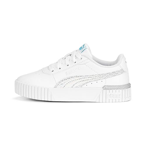 Puma Girls Carina 2.0 Mermaid Pre-School White-Hero Blue-Silver Sneaker - 10UK