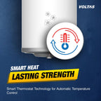 Voltas Aqua Prime 15L, 4 Star Vertical Mounting 2000W Water Heater, with Quartzline Technology (Glassline Tank), Warranty: 2 year on product, 3 year on element, 7 year on tank