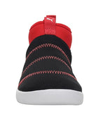 Puma Unisex-Child Lazy Knit Mid PS Puma Black-High Risk Red Sneaker- 1 UK